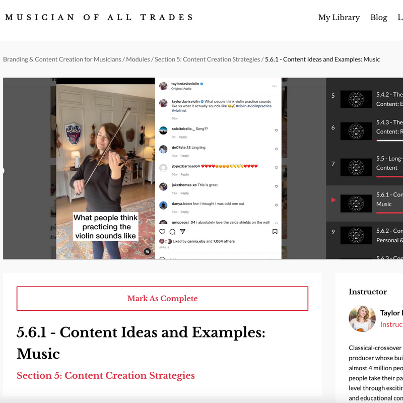 Branding & Content Creation for Musicians - Online Course