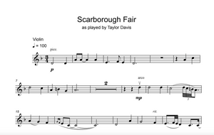 Scarborough Fair - VIOLIN Sheet Music with Play-Along Backtrack