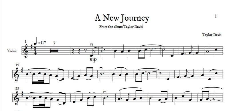A New Journey – VIOLIN Sheet Music with Play-Along Backtrack