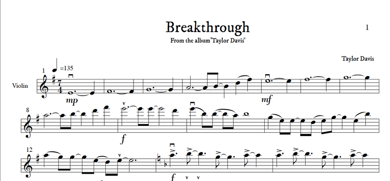 Breakthrough – VIOLIN Sheet Music with Play-Along Backtrack