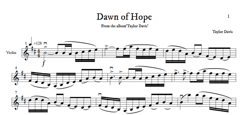 Dawn of Hope – VIOLIN Sheet Music with Play-Along Backtrack