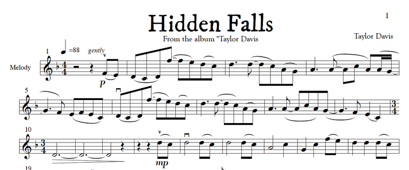 Hidden Falls – VIOLIN Sheet Music with Play-Along Backtrack