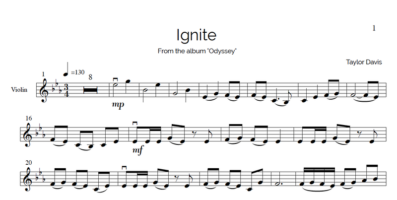 Ignite – VIOLIN Sheet Music with Play-Along Backtrack