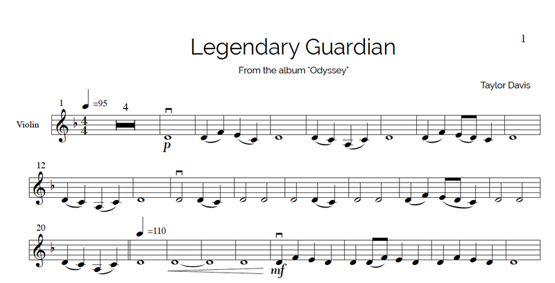 Legendary Guardian – VIOLIN Sheet Music with Play-Along Backtrack