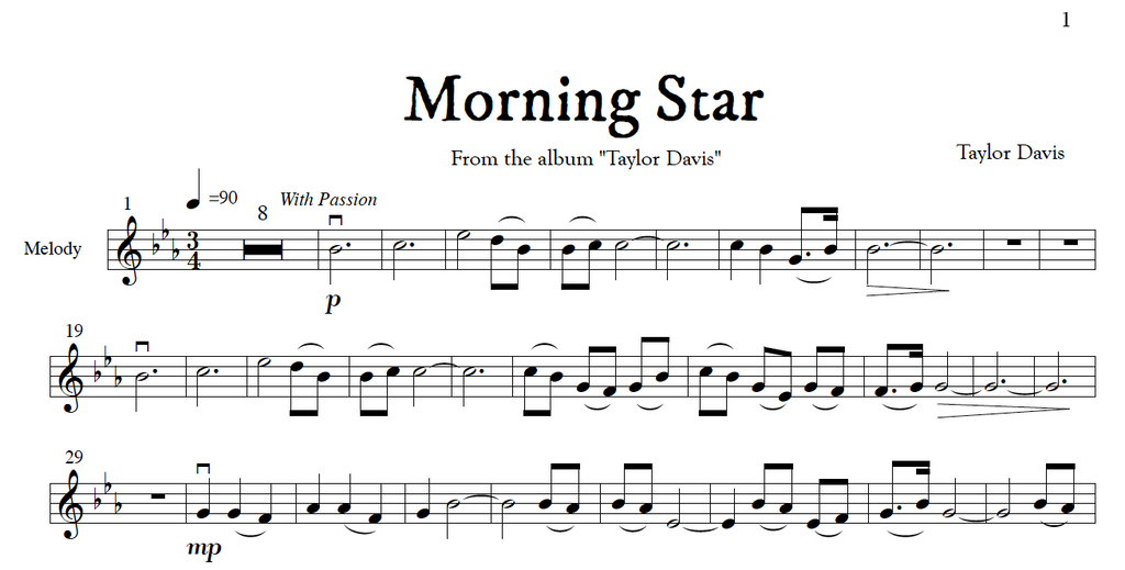 Morning Star – Violin Sheet Music with Play-Along Piano Accompaniment