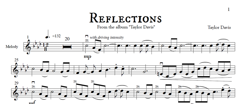 Reflections – Violin Sheet Music with Play-Along Piano Accompaniment