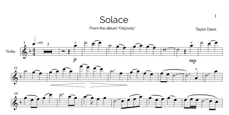 Solace – VIOLIN Sheet Music with Play-Along Backtrack
