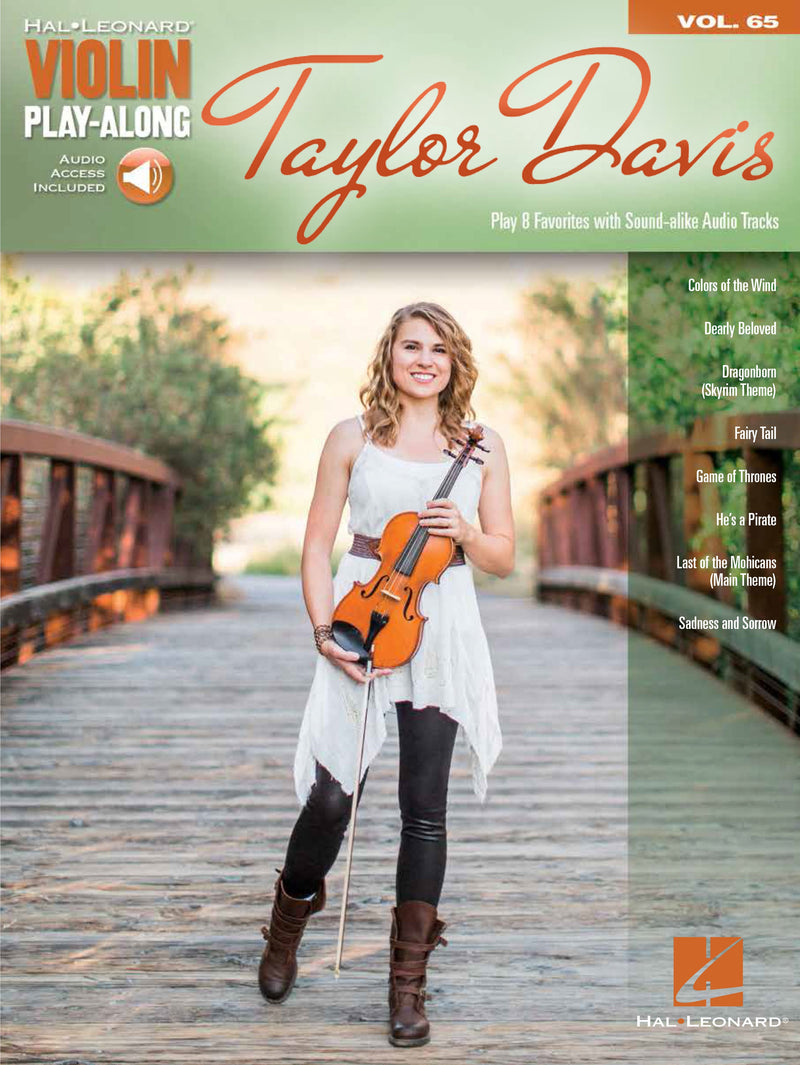 Taylor Davis Violin Play-Along Vol.65 Music Book - Physical Sheet Music Book